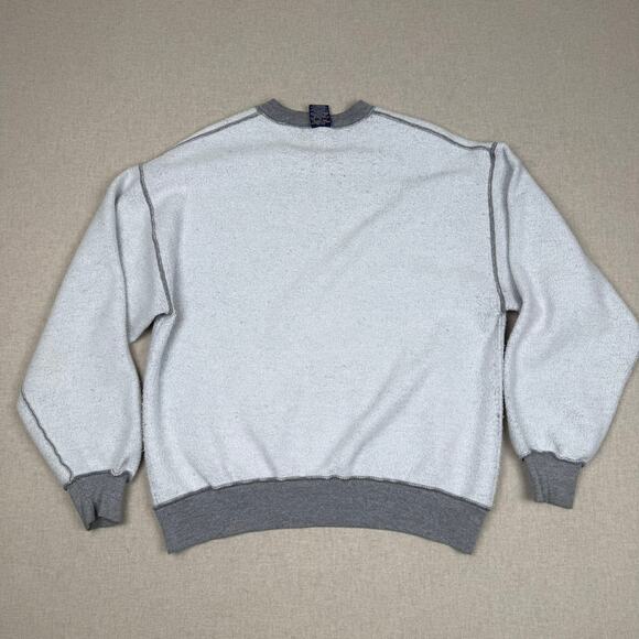 Vintage HIS Crewneck Heather Gray Sweatshirt Made in USA Fleece Russell Athletic - Picture 3 of 10